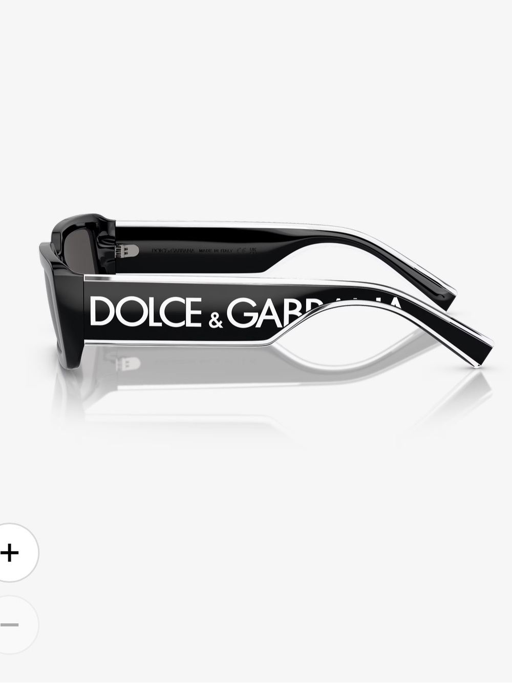 Dolce & Gabbana Black Rectangular Logo Temple Sunglasses - Picture 3 of 6